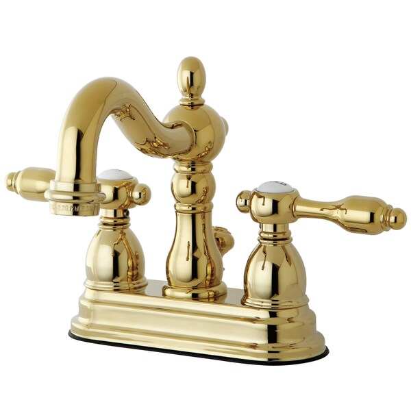 4" Centerset Bathroom Faucet, Polished Brass